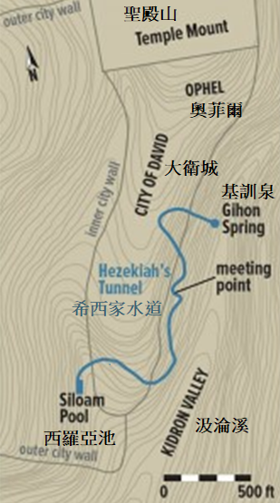 Hezekiah-tunnel-map