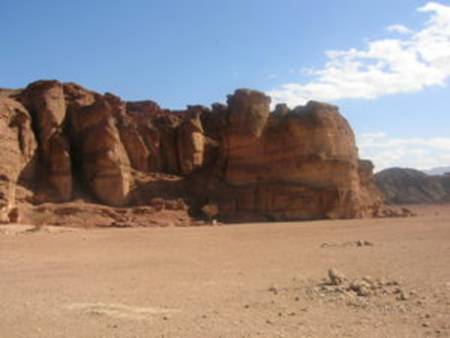 Shishak's Campaign - sandstone cliffs at copper mines of Tina