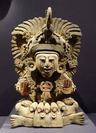 Zapotec funerary urn found in Oazaca, Mexico, 350-500 AD.