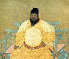 Xuande emperor with a full beard
